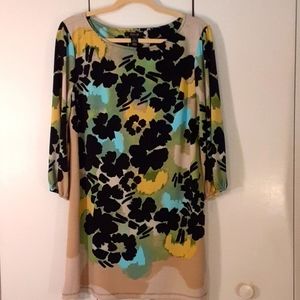 Style & Co. Floral Print Dress - Black, Green, Blue, Tan
